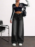 Women Straight Fit Mid Rise Black Jeans