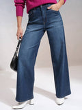 Women Boot-Leg Mid Rise Blue Jeans