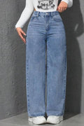 Women Straight Fit High Rise Blue Jeans