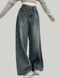 Women Baggy Fit High Rise Blue Jeans