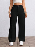 Women Straight Fit High Rise Black Jeans