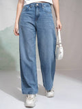 Women Flared Mid Rise Light Blue Jeans