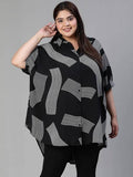 Casual Regular Sleeves Printed Women Black, White Top