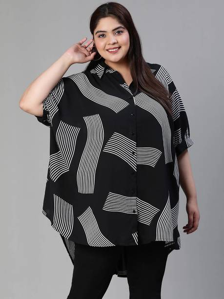 Casual Regular Sleeves Printed Women Black, White Top