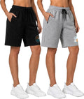 Pack of 2 Printed Women Grey, Black Casual Shorts