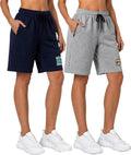 Pack of 2 Graphic Print Women Grey, Dark Blue Casual Sh...