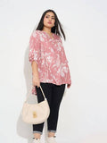 Casual Regular Sleeves Printed Women Pink Top