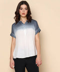 Casual Regular Sleeves Tie & Dye Women White Top