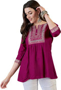 Casual Regular Sleeves Embroidered, Ethnic Motifs Women...
