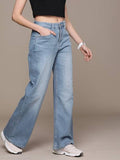 Women High Rise Light Blue Jeans
