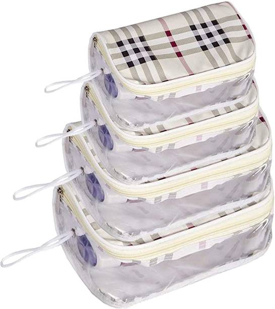 VYORA Women Beige, Blue Cosmetic Bag