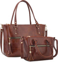 AVERAA Tan Women Hand-held Bag The Croco Luxe 2-in-1 Handbag S...