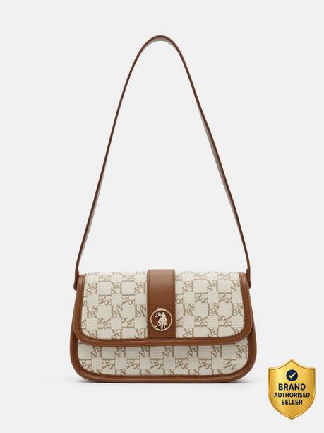 U.S. POLO ASSN. White Women Sling Bag Trinity