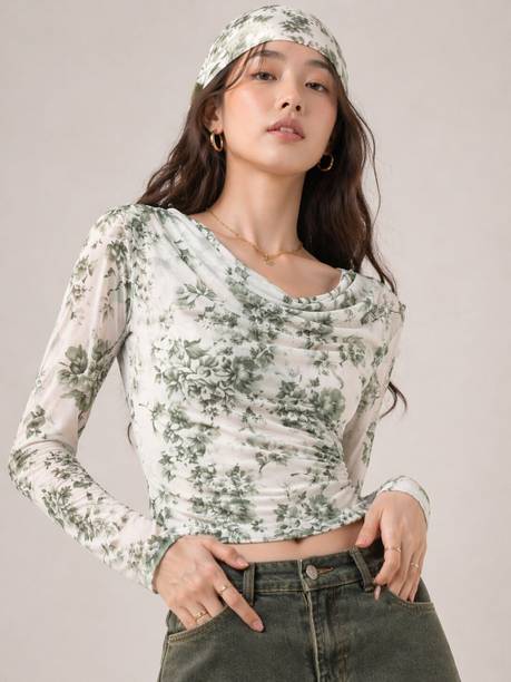 Casual Regular Sleeves Printed Women Multicolor Top
