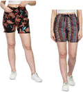 Pack of 2 Printed Women Red, Multicolor Regular Shorts
