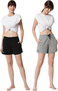 Pack of 2 Solid Women Black, Grey Casual Shorts