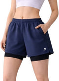 Printed Women Blue, Black Casual Shorts