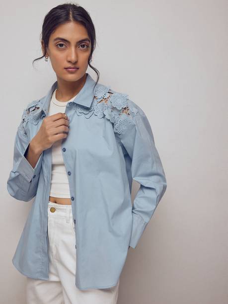 Women Relaxed Fit Self Design Casual Shirt