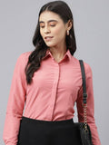 Women Regular Fit Solid Spread Collar Formal Shirt