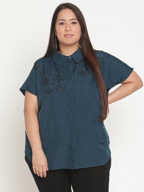 Casual Regular Sleeves Solid Women Light Blue Top